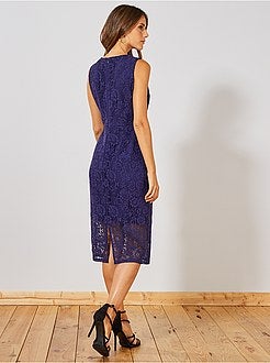 Robe mi longue en dentelle - Kiabi