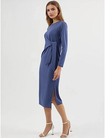 Robe mi-longue en maille à col rond hiccup