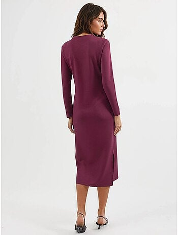 Robe mi-longue en maille à col rond hiccup