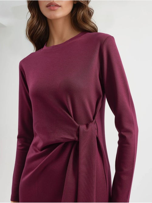 Robe mi-longue en maille à col rond hiccup - Kiabi