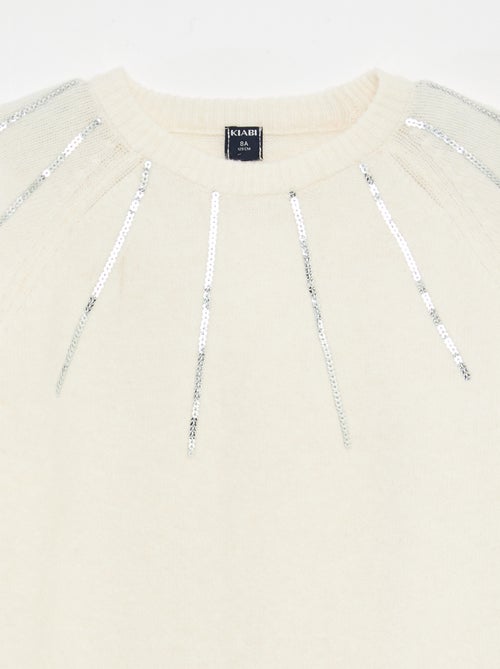 Robe mi-longue en maille avec sequins - Kiabi