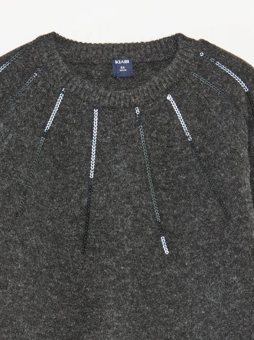 Robe mi-longue en maille avec sequins - Kiabi