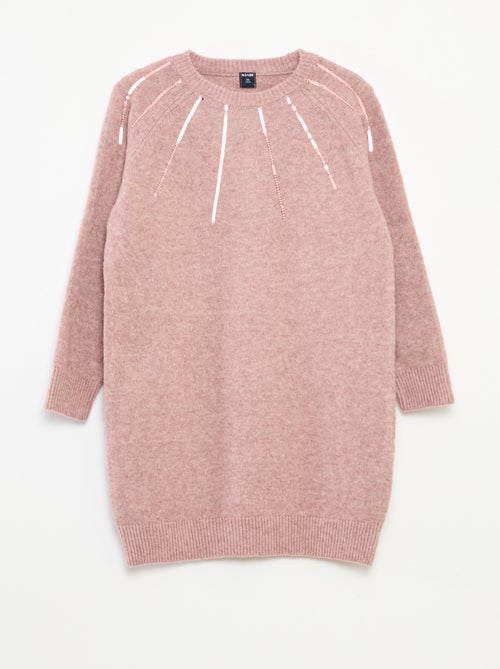 Robe mi-longue en maille avec sequins - Kiabi