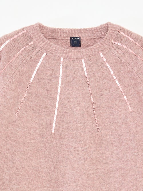 Robe mi-longue en maille avec sequins - Kiabi