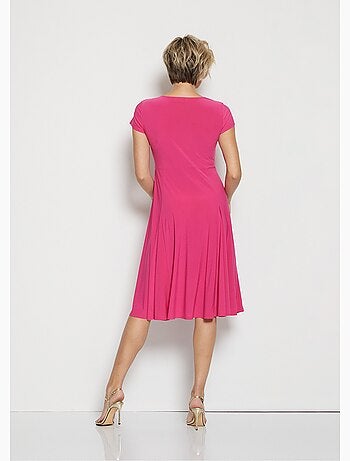 Robe mi-longue évasée col V - Afibel