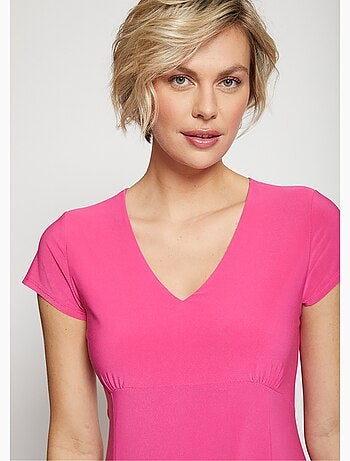 Robe mi-longue évasée col V - Afibel