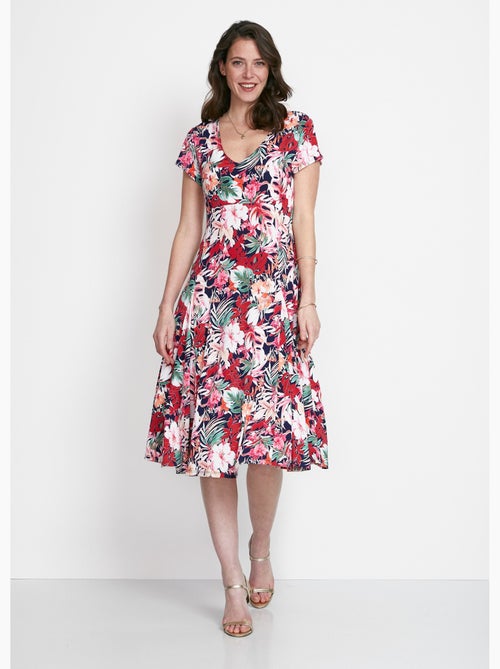 Robe mi-longue évasée col V - Afibel - Kiabi