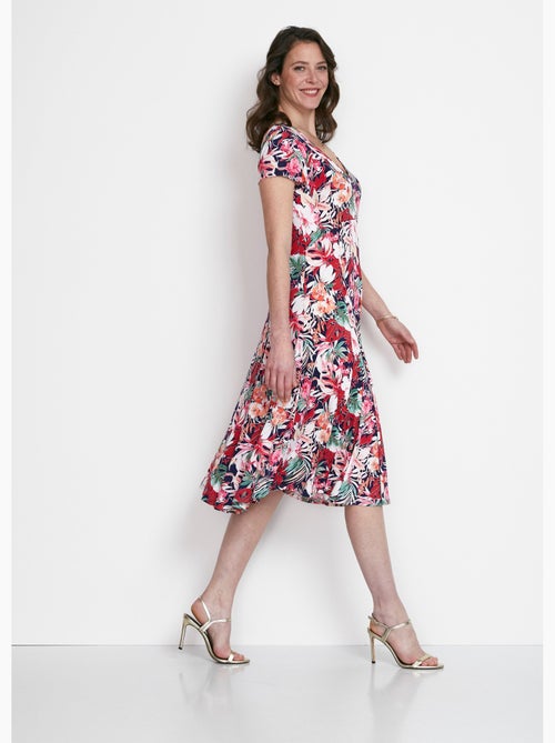 Robe mi-longue évasée col V - Afibel - Kiabi