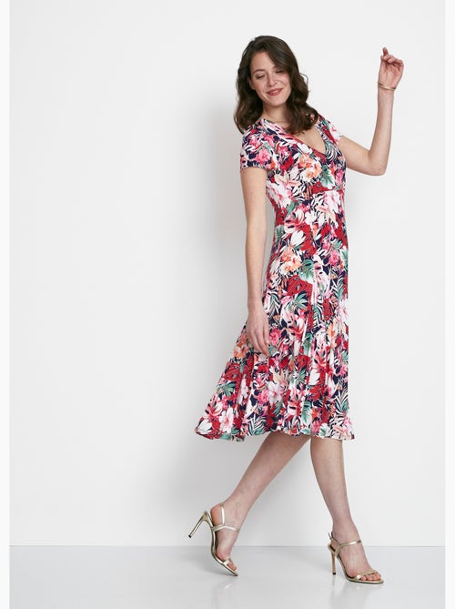 Robe mi-longue évasée col V - Afibel - Kiabi