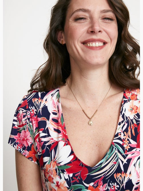 Robe mi-longue évasée col V - Afibel - Kiabi