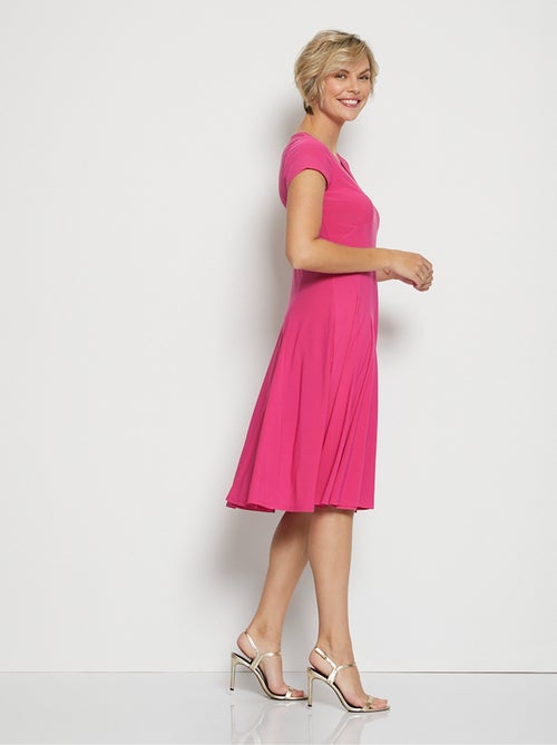 Robe mi-longue évasée col V - Kiabi