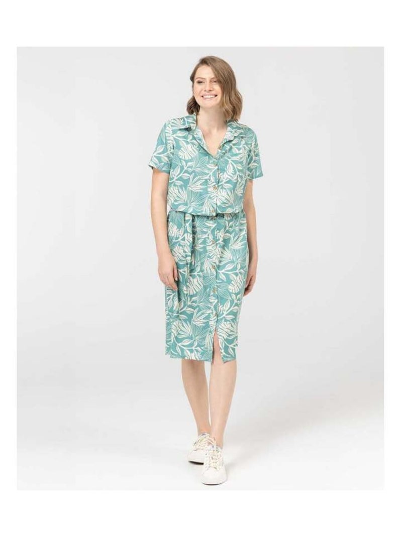 Robe mi-longue Femme imprimé floral Vert - Kiabi
