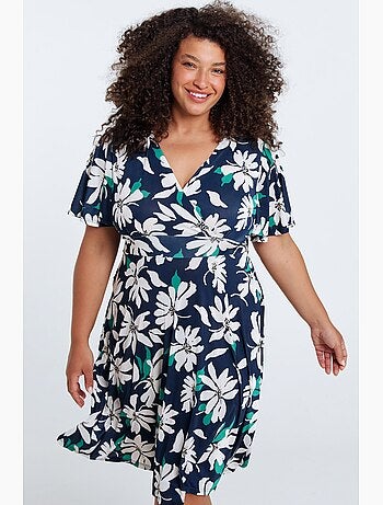 Robe mi-longue imprimé floral