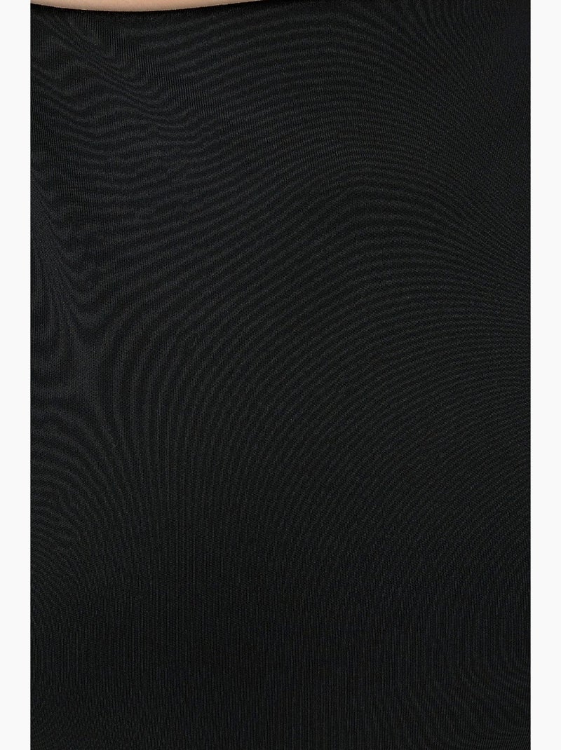 Robe mi-longue moulante à col licou hiccup Noir - Kiabi