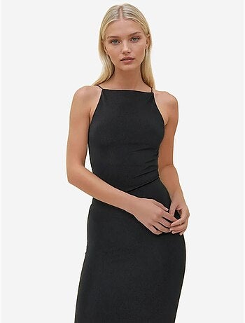Robe mi-longue moulante à col licou