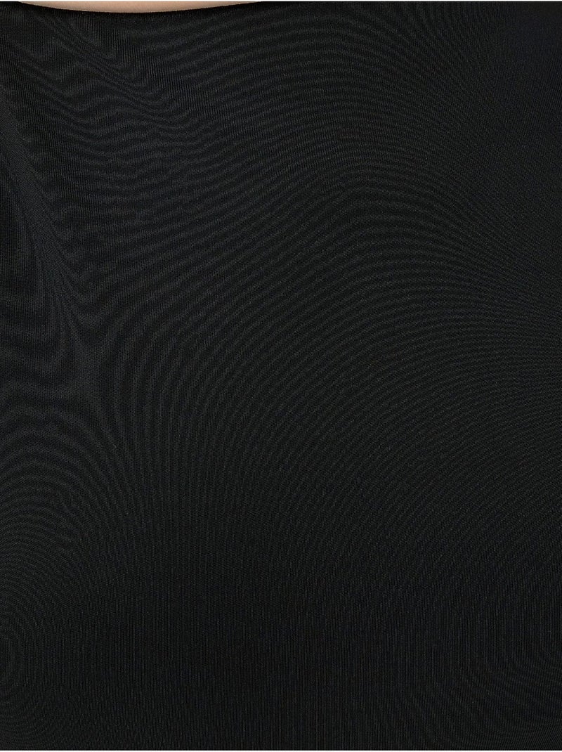 Robe mi-longue moulante à col licou Noir - Kiabi
