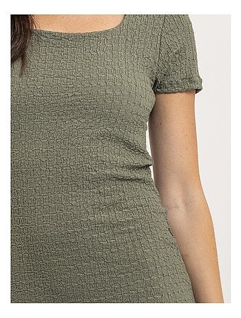 Robe mi-longue moulante gauffrée IENA