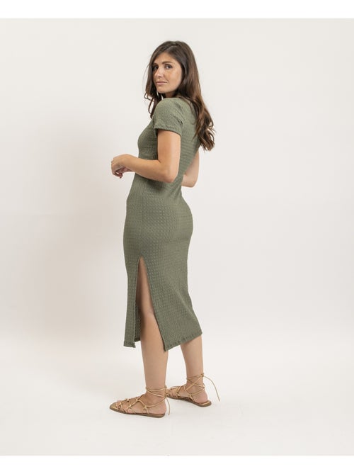 Robe mi-longue moulante gauffrée IENA - Kiabi