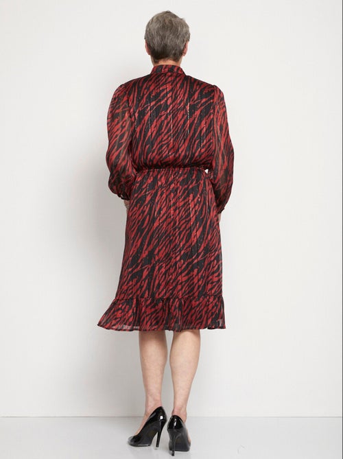 Robe mi-longue volantée effet cache-coeur - Kiabi