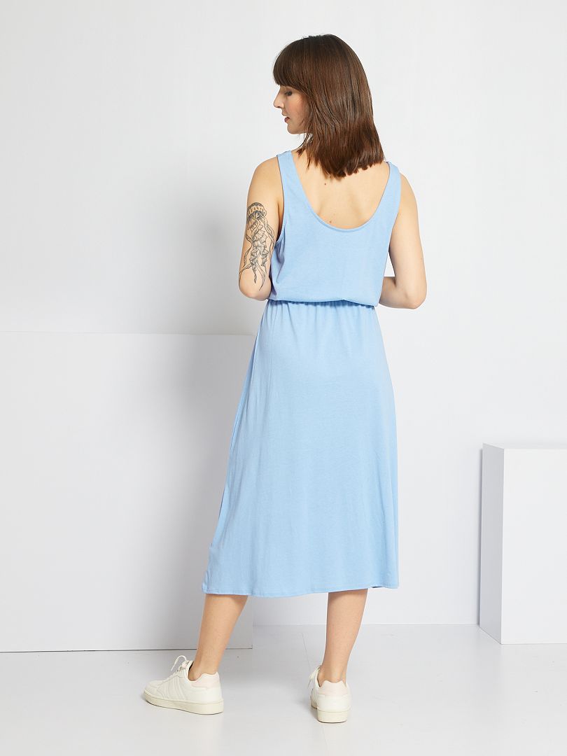 Robe midi à bretelles Bleu - Kiabi