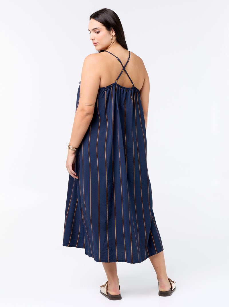 Robe midi à bretelles réglables Bleu - Kiabi