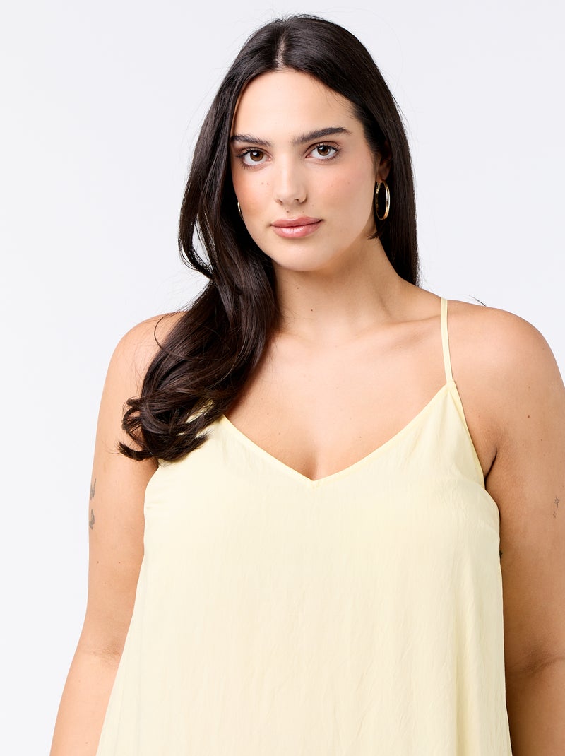 Robe midi à bretelles réglables Jaune - Kiabi