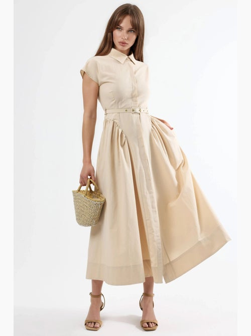 Robe midi à ceinture avec col chemise busem - Kiabi Robe midi à ceinture avec col chemise busem - Kiabi