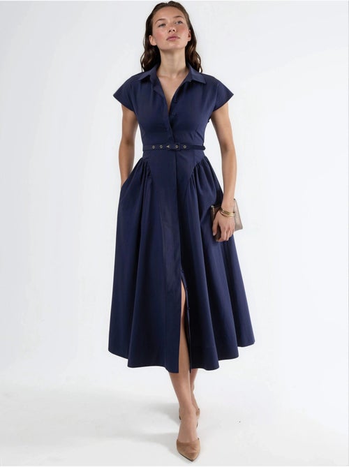 Robe midi à ceinture avec col chemise busem - Kiabi Robe midi à ceinture avec col chemise busem - Kiabi