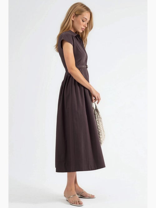 Robe midi à ceinture avec col chemise busem - Kiabi Robe midi à ceinture avec col chemise busem - Kiabi