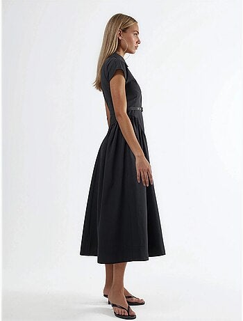 Robe midi à ceinture avec col chemise busem