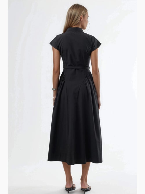 Robe midi à ceinture avec col chemise busem - Kiabi Robe midi à ceinture avec col chemise busem - Kiabi