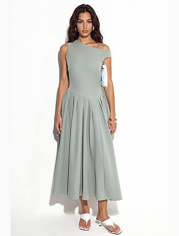 Robe midi à col asymétrique hiccup