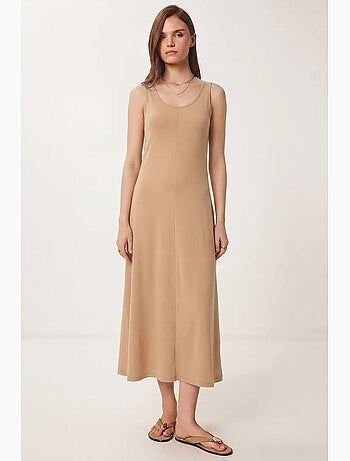 Robe midi à col en u istanbul