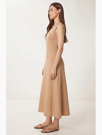 Robe midi à col en u istanbul