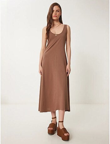 Robe midi à col en u istanbul