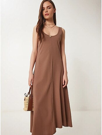 Robe midi à col en u istanbul