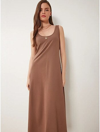 Robe midi à col en u istanbul