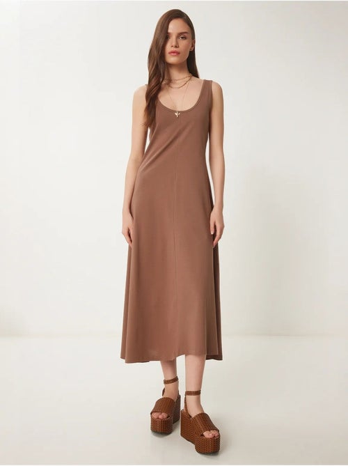 Robe midi à col en u istanbul - Kiabi