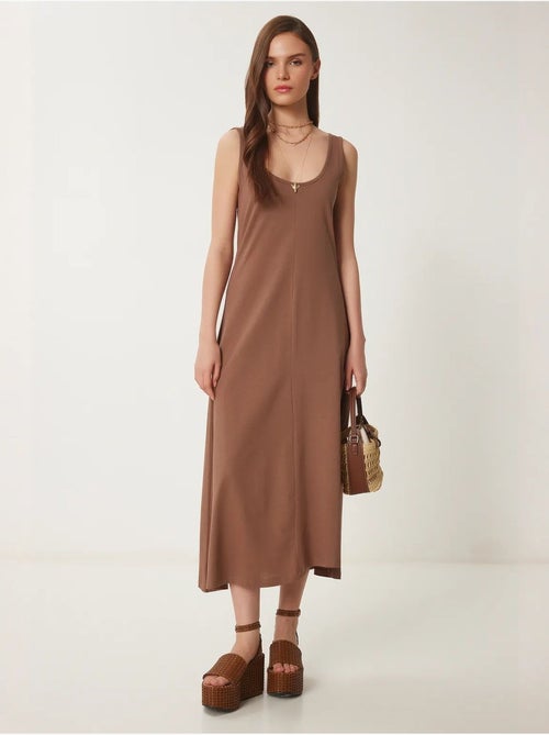 Robe midi à col en u istanbul - Kiabi