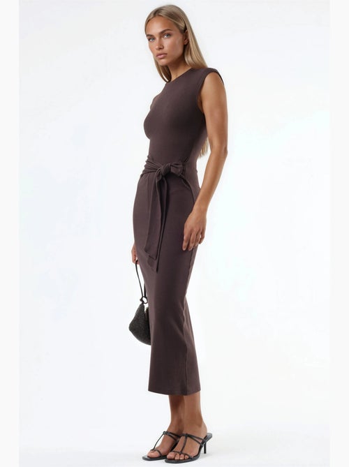 Robe midi à col rond et détail noué busem - Kiabi Robe midi à col rond et détail noué busem - Kiabi