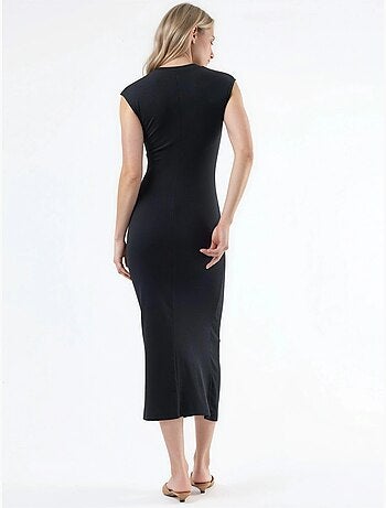 Robe midi à col rond et détail noué busem