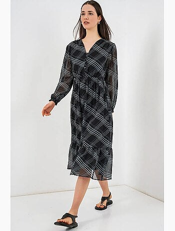 Robe midi à imprimé léopard et col v bdart