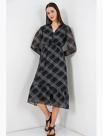 Robe midi à imprimé léopard et col v bdart