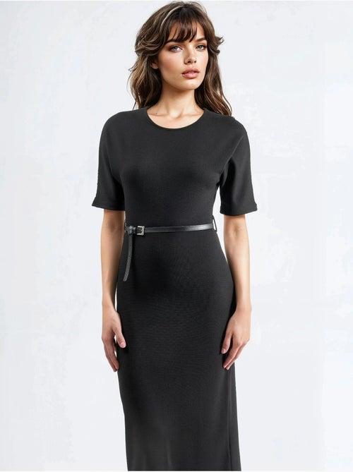 Robe midi à manches courtes et ceinture busem - Kiabi