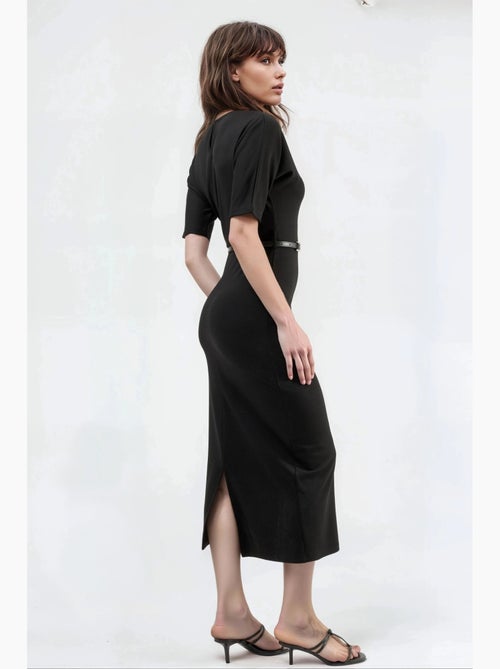 Robe midi à manches courtes et ceinture busem - Kiabi