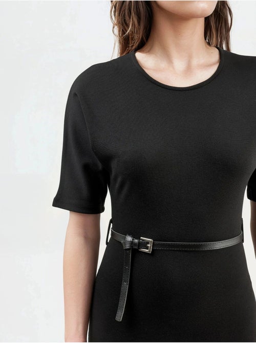 Robe midi à manches courtes et ceinture busem - Kiabi