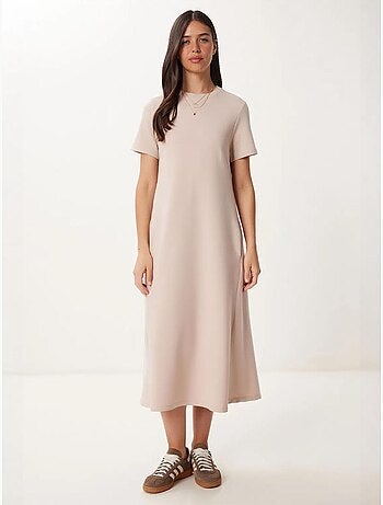 Robe midi à manches courtes et col rond istanbul