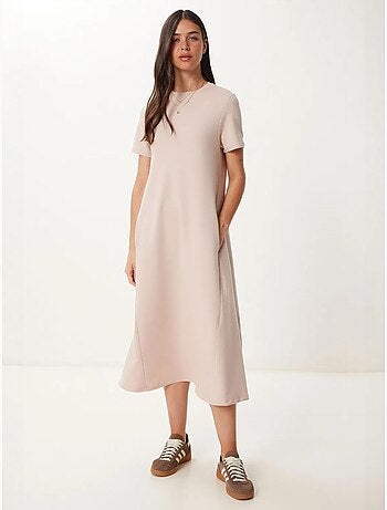Robe midi à manches courtes et col rond istanbul
