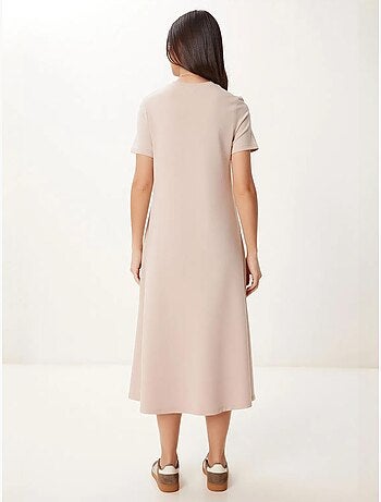 Robe midi à manches courtes et col rond istanbul