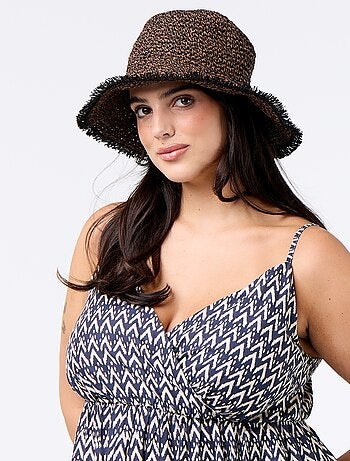 Robe midi à motif avec fines bretelles réglables